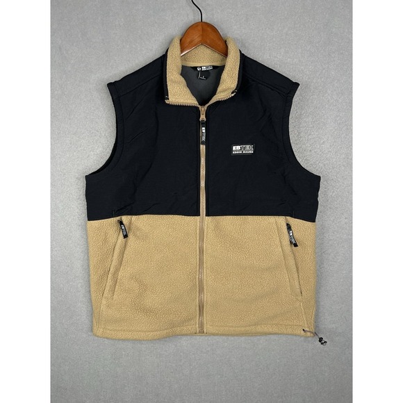 Eddie Bauer EBtek Black & Tan Sherpa Lined Vest‎ Sz Men's L - Picture 1 of 7